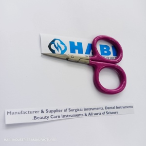 High Quality Stainless Steel Curved Blade Mini Right-Handed Rubber Grip <b>Cuticle</b> <b>Scissors</b> Custom Professional Embroidery <b>Scissors</b> - Product Image 4