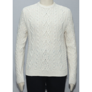 Pull d'hiver personnalisé pour homme à manches longues en maille jacquard géométrique unie, à séchage rapide, respirant, anti-plis et biologique - Product Image 4