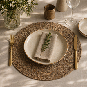 Napperon de table moderne en jonc de mer massif |   Set de table antidérapant résistant à la chaleur |   Décoration de table écologique faite à la main, qualité d'exportation - Product Image 2