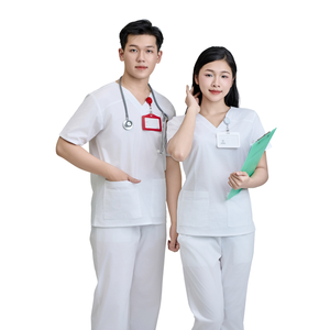 Alta calidad Scrub médico mujer Scrub tops diseños uniformes de enfermería estiramiento Hospital ropa hombres/mujeres-bajo MOQ-muestra gratis - Product Image 1