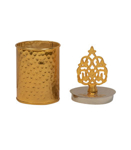 High Quality Gold and Silver Hammered Candle <b>Jar</b> with Crown Lid in Wholesale Rate - Product Image 1