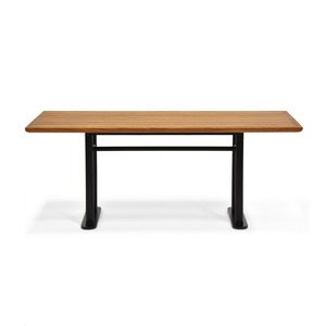 Table à manger en bois moderne, rectangulaire, avec pieds en métal, design minimaliste, meubles de maison stables pour salle à manger - Product Image 2