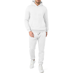 Custom 450GSM Olive Green for Puff Print Hooded Jogger <b>Pants</b> Set Solid Pattern Brushed Cotton Tracksuit Men Heavy Winter Wear - Product Image 6
