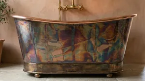 Baignoire autoportante en cuivre, faite à la main, écologique, moderne, pour bain profond, idéale pour la maison, la salle de bain, l'hôtel, le complexe hôtelier, le spa, la décoration intérieure - Product Image 5