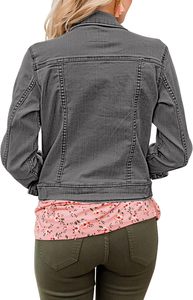 Veste en jean pour femme, vintage, en coton bleu, décontractée, boutonnée, streetwear, premium, légère, confort quotidien, coupe ajustée - Product Image 5