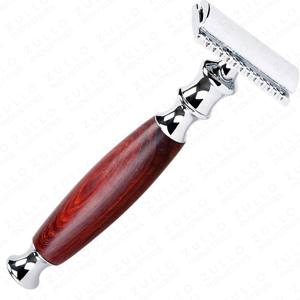 Maquinilla de Afeitar de Seguridad Profesional de Doble Hoja de Acero Inoxidable con Mango de Madera, Reutilizable, Personalizable, OEM - Product Image 6