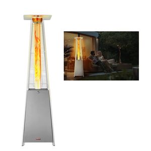 Calentador de Patio a Propano Pyramid de 48000 BTU, Calentador de Llama para Exteriores con Tubo de Vidrio de Cuarzo y Ruedas - Product Image 1