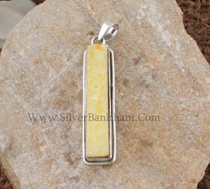 Pendentif en pierre précieuse Druzy jaune étincelant en forme d'anneau, en argent sterling 925, charme géode vintage, collier unisexe pour anniversaire - Product Image 4