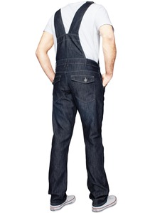 Overoles de mezclilla ajustados informales para hombre, suaves y cómodos, con correas ajustables, estilo urbano a la moda - Product Image 4