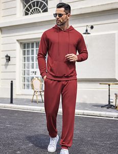 Men's Hoodie <b>Jogger</b> Set Custom Logo 2 Piece Tracksuit Jogging Wear Streetwear Casual Athletic Outfit Cotton Fleece 100% Cotton - Product Image 1