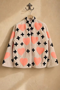 MONIT MARKETING Blouson Bomber en Velours Brodé Floral Bohème Vintage Réversible Unisexe Fait Main Rembourré en Coton Automne/Printemps - Product Image 1
