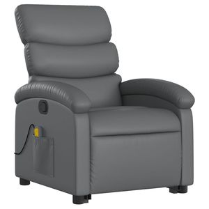 Sillón Reclinable de Masaje de Piel Sintética Gris con Estructura de Madera Contrachapada y Metal - Product Image 3