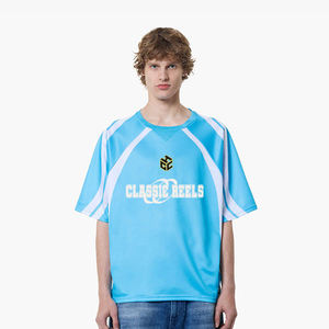 Camiseta sublimada de alta calidad con diseño personalizado al por mayor para hombre, con hombros caídos, cómoda y de secado rápido. - Product Image 4