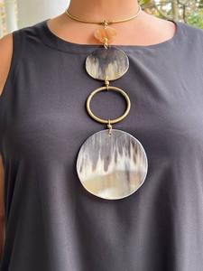 Butterfly Shape Horn Pendant Necklace Natural Stone Bohemia Style Unisex Jewelry Set luxury vintage horn jewelry pendant - Product Image 4