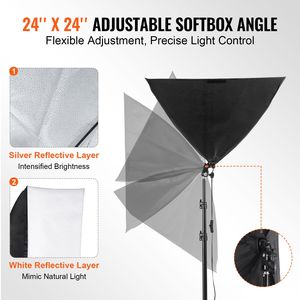 Kit di Illuminazione Professionale con Lampade LED Bicolore 30W 5500K, Softbox 60x60 cm e Treppiede Regolabile, Luce Naturale Pomeridiana - Product Image 4