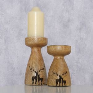 Eco Friendly Handcrafted Wooden Candle Stand Holder Farmhouse Solid Wood Pillar Candle Holder for Home Decor Wedding Tablle - Product Image 3