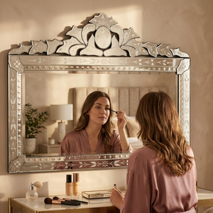 Espejo Decorativo de Pared de Lujo Estilo Veneciano |   Espejo Decorativo de Estilo Barroco Vintage |   Espejo de Vidrio Estilo Antiguo para Decoración de Sala de Estar - Product Image 3