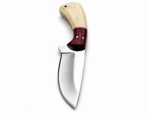 Outil utilitaire extérieur en acier inoxydable, fabriqué à la main, avec manche en os de chameau et bois violet. - Product Image 1