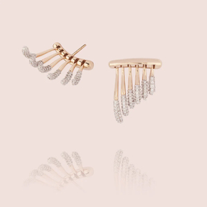 Rose Gold Plated <b>Stud</b> <b>Earrings</b> With <b>Crystal</b> Rhinestones Trendy Party Jewelry For Women - Product Image 3