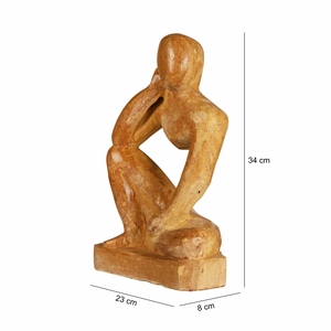 Escultura Artesanal de Mármol de Pensador Abstracto, Figura Humana Sentada, Estatua de Arte Moderno, Decoración Contemporánea para el Hogar, Minimalista - Product Image 5