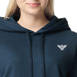 Sweat à capuche unisexe bleu foncé en mélange polyester/coton, avec poche en polaire, respirant, séchage rapide, coupe-vent, manches longues, décontracté, hiver - Product Image 3