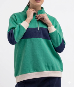 Sweat-shirt pull-over col roulé oversize léger 100 % coton pour femme, style streetwear, couleur unie, fabrication sportive, collection 2026 - Product Image 6