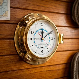 Horloge de hublot en laiton poli, horloge murale nautique marine vintage, horloge de bateau décorative, horloge maritime pour bateau, yacht, maison - Product Image 5