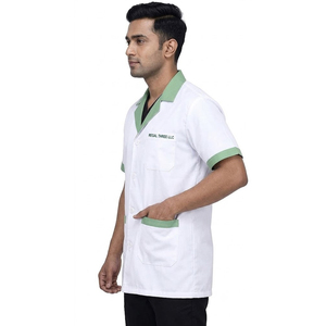 Blouse de laboratoire médicale pour hommes, manches courtes, blouse de travail d'hôpital, coton et polyester de haute qualité, écologique, logo personnalisé - Product Image 4