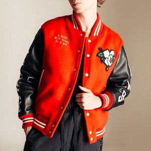 2025 USA College Wear Letterman Varsity Jacket Custom Logo Baseball Jacket Snap Button Closure and Ribbed Cuffs Varsity Jackets - Product Image 4