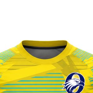 เสื้อฟุตบอลลายสีเหลืองเขียวแบบซับลิเมชั่น เสื้อฟุตบอลชายแขนสั้น ชุดทีมสำหรับแข่งขัน กีฬากลางแจ้ง - Product Image 3