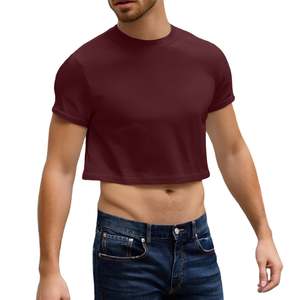 Camiseta Corta para Hombre, de Algodón, Estilo Urbano, Holgada, Informal, de Manga Corta, Estilo Hip Hop, Transpirable, Ajuste Holgado, Moda Premium - Product Image 3