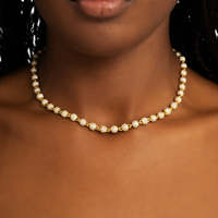 Collar de Lujo con Cuentas Esféricas y Diamantes de Moissanita, Cadena de Eslabones Esféricos, Joyería de Acero Inoxidable en Oro y Plata