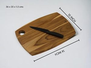 Planche à découper en bois d'acacia avec rainure pour les jus et poignée - Product Image 3