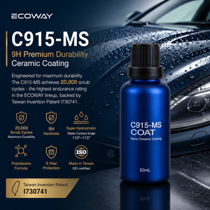 ECOWAY C915-MS 50ml Polysilazane 9H Ceramic Coating 20000+ Scrub Cycles +55% Gloss Car <b>Paint</b> Protection & Detailing - Product Image 2