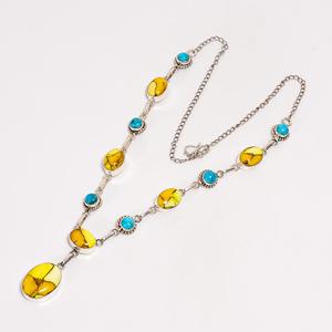 Collier en argent sterling avec pendentif bohème en turquoise et dahlia, bijoux artisanaux, cadeau de fiançailles pour elle, style sud-ouest - Product Image 4