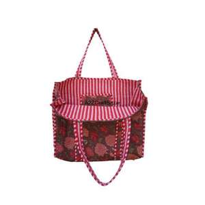 Bolso Tote Grande de Hombro con Asa Larga, Acolchado de Algodón Hecho a Mano, Estilo Bohemio Indio, Ecológico, para Compras, Rayado, para la Playa - Product Image 5