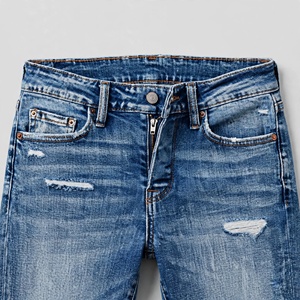 Jeans de Mezclilla Ajustados de Cintura Alta para Mujer, Color Sólido, Desgastados, Estilo Casual, para Primavera - Product Image 6