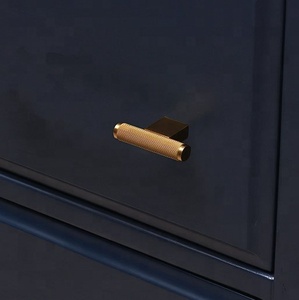 Poignée de meuble élégante en laiton poli en forme de T, design classique, durable, pour porte, quincaillerie de cuisine, bouton de commode - Product Image 4