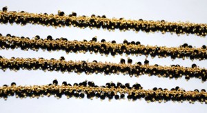 Chaîne de perles noires en forme de grappes, plaquée or, pour la fabrication de bijoux DIY, fournitures de bijouterie, chaîne de perles - Product Image 4