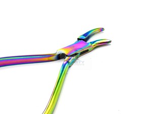 Pince orthodontique à revêtement arc-en-ciel, instrument de pliage de fil de type bec d'oiseau, outil chirurgical manuel certifié CE Classe I - Product Image 2