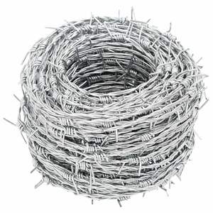 Fil barbelé en acier galvanisé à chaud, 328,08 pieds, couleur argent - Product Image 4