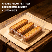 Plateau en blister transparent en PET avec logo personnalisé, plateau en plastique de qualité alimentaire pour l'emballage de biscuits, de gâteaux, de craquelins, de collations, OEM, jetable, vente en gros