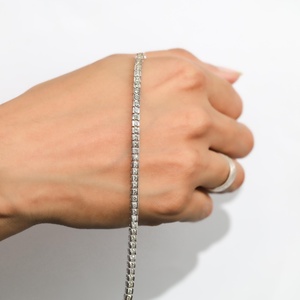 Pulsera de tenis con diamante de laboratorio de media engaste redondo brillante de 4.40 CT, oro macizo de 10K, 14K, 18K, color DEF VVS, joyería fina de lujo - Product Image 6