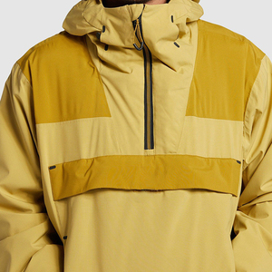 <b>Men's</b> Waterproof Quarter-<b>Zip</b> Hooded Bomber <b>Jacket</b> Color Blocking Casual Winter Ski Standard Canvas Polyester Wadding - Product Image 3