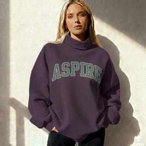 Sudadera Profesional Personalizada Extra Grande para Mujer, 100% Algodón, Felpa Gruesa, Cuello Alto, Manga Larga, para Invierno, con Logotipo Frontal - Product Image 6