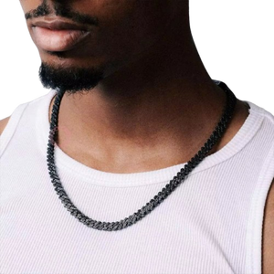 Custom 925 Sterling Silver <b>Black</b> Cuban Gold Plated Zirconia Heart Fine Jewelry & Pendants Necklace Luxury Fashion Gift Wholesale - Product Image 2