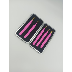 Pinzas para Pestañas Antiestáticas de Acero Inoxidable con Punta Lisa, Herramienta para Aplicación de Pestañas sin Despliegues, Origen Pakistán, Modelo 674 - Product Image 1