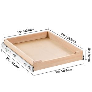 Organizzatore per Armadio Estraibile Resistente con Chiusura Ammortizzata, 17" L x 21" P, Base in Legno con Funzione Scorrevole - Product Image 5