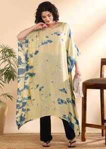 High Quality Designer Rayon <b>Kaftan</b> Tie Dyed <b>Summer</b> Daily Wear Regular Fit Sweetheart neck at Best Price by Supplier - Product Image 3
