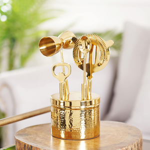 Accessoires de décoration de table à manger royale au design attrayant, ensemble d'outils de bar en laiton doré, ensemble de bar de style occidental royal à bon prix - Product Image 2
